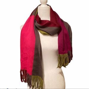 Bonnefoy Color Block Wool Blend Scarf